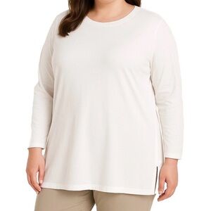 NEW J. Jill Top Luxe Supima forward-seam Tunic White MP